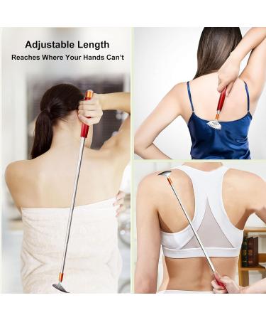 Telescopic Azymi Back Scratch - Portable Wooden & Steel Massage Roller for Scalp Face & Foot Relief - Ideal for Men & Women - Buy Online on GoSupps.com