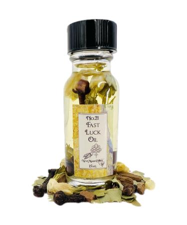 Fast Luck Oil by New Moon Vibes - Fortune Success Manifest Wishes Favorable Outcomes Swift Changes - Rituals Conjure - Handmade with Essential Oils & Herbs - Wicca Pagan Hoodoo Magick
