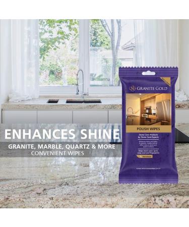 Granite Gold Polish Wipes - Streak-Free Shine for Granite, Quartz, Marble & More - 18 Count - Buy Online on GoSupps.com