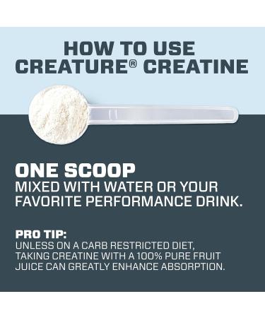 CREATURE Creatine Monohydrate NSF Certified for Sport Tested for 288+ Banned Substances Pure Micronized Powder for Muscle Strength Recovery & Brain Support Unflavored 300G 60 Servings - Buy Online on GoSupps.com