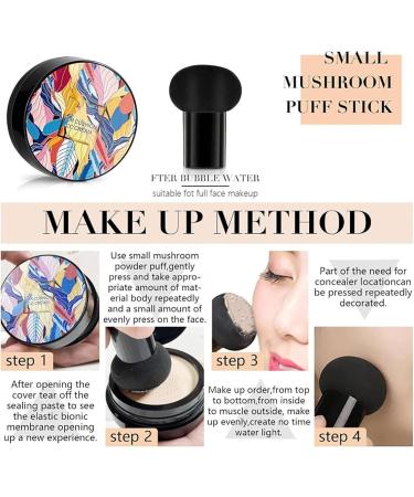 Byandbyair Makeup 2025 New Indicativet Mushroom Head Air Cushion CC Cream Byandbyair Moisturizing Cc Cream Foundation Waterproof Oil Control Full Coverage Foundation (01+02-MIX) - Buy Online on GoSupps.com