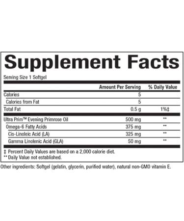 Natural Factors OmegaFactors Ultra Prim Evening Primrose Oil 500 mg â€“ 180 Softgels for Hormonal Balance & Skin Health - Buy Online on GoSupps.com