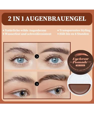 EONFAVE Waterproof eyebrow gel 2in1 eyebrow gel brown and transparent eyebrow gel with brush quick drying and styling eyebrow color for natural looking eyebrows 05 dark brown - Buy Online on GoSupps.com
