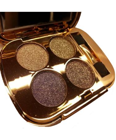 Glitter Eyeshadow Palette Makeup Set 4 Colors Shimmer Eyeshadow Palette Gold Eyeshadow Highly Pigmented Long Lasting Waterproof Sweatproof Professional Nude Eyeshadow Palette Make Up Palettes for Women Warm Natural Neutral Smokey Eye Eyeshadow Palette (3#