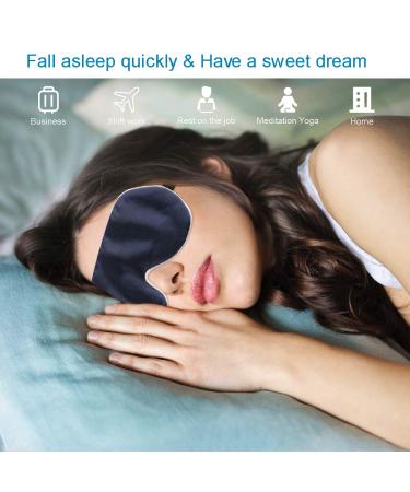 alittlecloud Silk Sleep Mask - Ergonomic Navy Blue Eye Mask for Travel/Naps/Yoga - Adjustable Strap for Women/Men - Buy Online on GoSupps.com