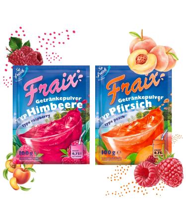 TSI Consumer Goods FRAIX Drink powder raspberry + peach 50 pieces combination pack 25 x 100 g each fruity and refreshing with vitamin C
