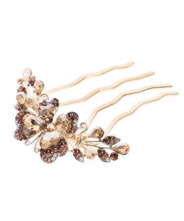 Beaupretty Hair Side Comb Rhinestone Hairpin Girls Hair Comb Clip 4-prong Hairpin Wedding Hair Accessory