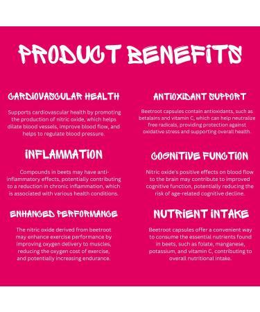 Organic Beetroot Capsules 1300mg - 100% Natural Non-GMO | Boost Nitric Oxide | 60 Capsules - Buy Online on GoSupps.com