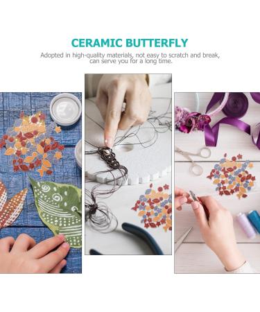SEWACC 3pcs Ceramic Butterfly Flower Ceramic Decor Mosaic gems Crafts Supplies for Adults Scrapbooking Charm Mosaic Tiles Craft DIY Material Tile Trim Ceramics Ceramic Tile Art Supplies As Shownx3pcs 0.6X3.5CMx3pcs - Buy Online on GoSupps.com