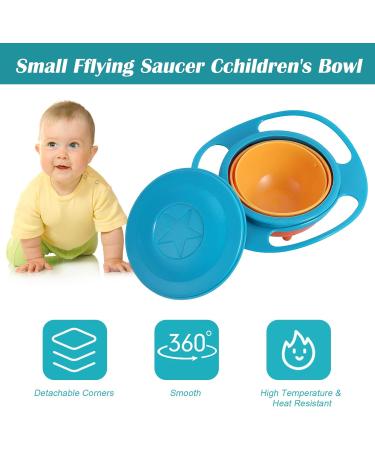 Baby Gyroscopic Bowl | Anti-Spill Toddler Feeding Bowl with Handle | Blue - Buy Online on GoSupps.com