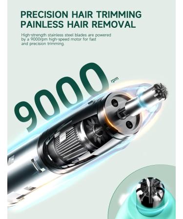 2023 Rechargeable Nose Hair Trimmer for Men & Women - Painless Ear, Eyebrow & Facial Hair Trimmer with Powerful Motor & Dual-Edge Blades - Easy Cleansing, IPX7 Waterproof - Green - Buy Online on GoSupps.com
