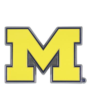 FANMATS University of Michigan Metal 3D Emblem 5.3 x 8.1 cm Michigan Wolverines