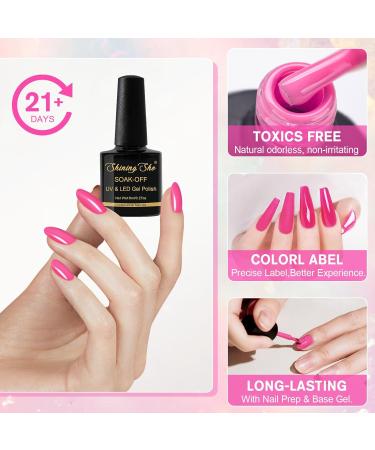 Shining She Gel Nail Polish Set - 10 Colors Purple Pink Rose Shimmer Glitter Kit for Salon & DIY - 8ML Soak-Off UV/LED Gel Polish Gift - Buy Online on GoSupps.com