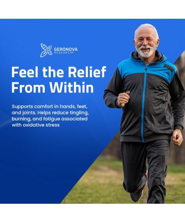 Geronova Research Bio-Enhanced R-Lipoic Acid, 600 mg Dose - 1 Month Supply - Stabilized R Alpha Lipoic Acid with Enhanced Absorption - R Lipoic Acid Supplement - 60 Capsules - Buy Online on GoSupps.com