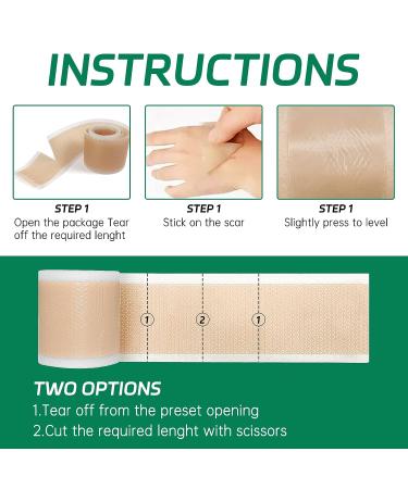 IKKAB Silicone Scar Sheets - Reusable Effective Scar Removal Tape for Surgical Scars, Keloids, C-Section, Tummy Tuck - 1.6 x 60 Roll - Buy Online on GoSupps.com