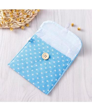 Cabilock Sky Blue Polka Dot Storage Pocket Organizer for Women | Stylish Sanitary Bag for Menstruation & Everyday Essentials - Buy Online on GoSupps.com