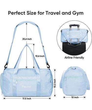 Baleine Waterproof Gym Bag for Women and Men - Small Duffel for Sports & Weekend Getaway - Lightweight Carryon with Shoe & Wet Clothes Compartments - Medium Azure - Buy Online on GoSupps.com