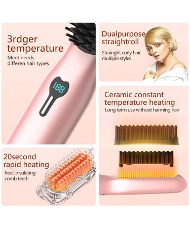 Buy Cordless Hair Straightener Brush - Portable Styling Comb with 11 Temperature Settings for All Hair Types | International Shipping Available - Buy Online on GoSupps.com