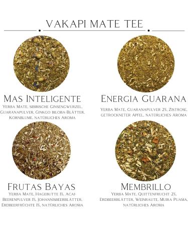 Mate Green Mate Ceaker Set | Mate Tea Starter Set | Dark Marble Ceramic Mug 350ml & Stainless Steel Bombilla | Vakapi Mate Tea from Paraguay | Strong Coffee Alternative - Buy Online on GoSupps.com