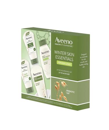 Aveeno Winter Skincare Set: Daily Moisturizing Body Lotion, Body Wash, Facial Cleanser & Face Cream - 4 Piece Gift Set - Buy Online on GoSupps.com