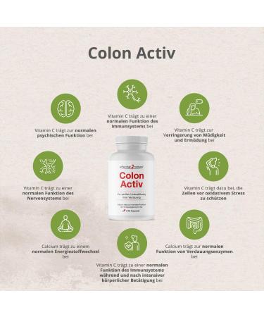 Colon Activ - 240 Capsules | Supports Digestion & Intestinal Health | Gentle 4-Week Nutrient Program with Calcium & Psyllium Husks | International Shipping Available - Buy Online on GoSupps.com