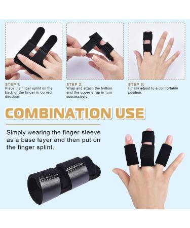 Sopito Finger Splints - 2pcs Finger Support Brace with 6pcs Nylon Sleeves for Broken Fingers, Arthritis, and Knuckle Immobilization - Buy Online on GoSupps.com