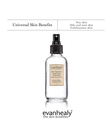 Evanhealy Rose Geranium Facial Tonic with HydroSoul - 100% Pure Organic Hydrosol for All Skin Types - Buy Online on GoSupps.com