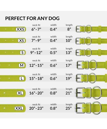 Collardirect Handmade Round Leather Dog Collar - Soft Padded Real Leather for Small to Large Pets - Available in Black Pink Red Purple Blue and Green (18-20 cm) - Buy Online on GoSupps.com