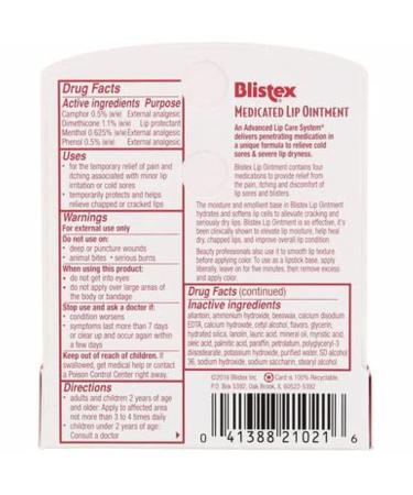 Buy Blistex Medicated Lip Ointment - 0.21 oz | Fast International Shipping | Relief for Chapped Lips - Buy Online on GoSupps.com