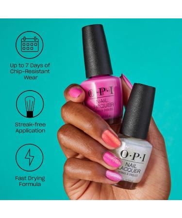 OPI Nail Lacquer | Opaque Light White & Gray Shimmer | Chip Resistant Vegan Nail Polish | Fast Drying & Streak Free | Perfect for Happy Anniversary - Buy Online on GoSupps.com
