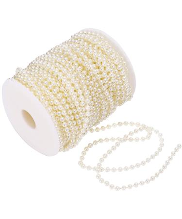 Sooyee 5mm Faux Pearl Beads  Decorative Beads Garland Pearl Bead Roll Strand for Wedding Party Decoration DIY Pearls for Crafts 108 Feet Roll Ivory