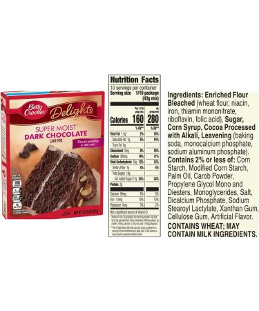 Betty Crocker Delights Super Moist Dark Chocolate Cake Mix 15.25 oz.(432g) | Perfect Dessert for Gatherings Parties or Entertaining Family | Pack of 2 - Buy Online on GoSupps.com