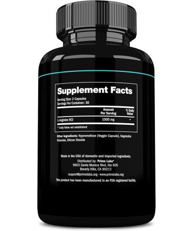 L Arginine Nitric Oxide 3 Pack - 1500mg L-Arginine Supplement for Enhanced Blood Flow Energy Strength & Endurance | International Shipping Available - Buy Online on GoSupps.com