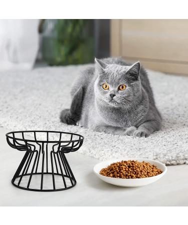 Raised Cat Food Bowl Stand - Anti Vomiting Ceramic Cat Dish | Elevated Cat Feeder for Food & Water - Buy Online on GoSupps.com