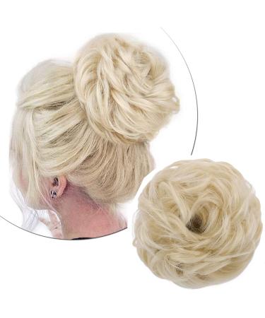 Silk-Co hair part with rubber band dutt with hair wavy soft dutt hair part with rubber band 45 g lured hair thickening hair extensions messy bun updos bleach locked 45 g bleaching blonde
