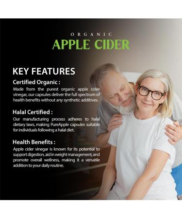 Organic Pure Apple Cider Vinegar Capsules - Non-GMO Gluten Free 60 Count | Shop Internationally - Buy Online on GoSupps.com