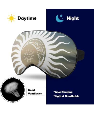 Sun and Moon Design Sleep Mask - Adjustable Strap Eye Cover for Sleeping, Blocking Light - Men and Women, Night Travel Nap - Buy Online on GoSupps.com