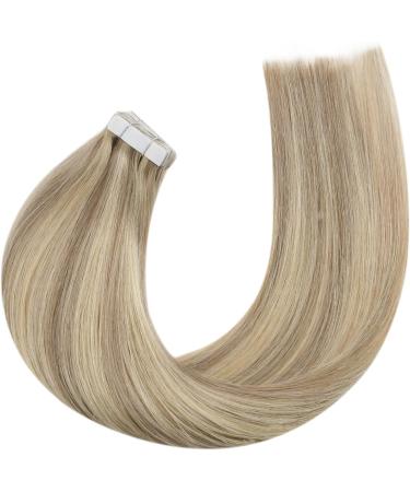 Moresoo Human Hair Extensions Tape in Dark Honey Blonde with Medium Blonde Highlight Tape in Extensions 22 Inch Tape in Real Hair Extensions 20Pcs/50g #16/22 22 Inch 1.#16/22 - Buy Online on GoSupps.com