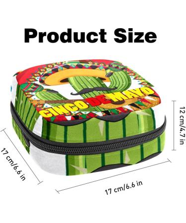 Portable Women's Binding Bags | Menstrual Cup Bags for Teens | Cinco de Mayo Cactus Guitar Design - Buy Online on GoSupps.com