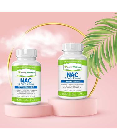 Power By Naturals NAC Supplement - 1000mg N-Acetyl Cysteine for Liver and Lung Support - 90ct Pure NAC Capsules - Buy Online on GoSupps.com