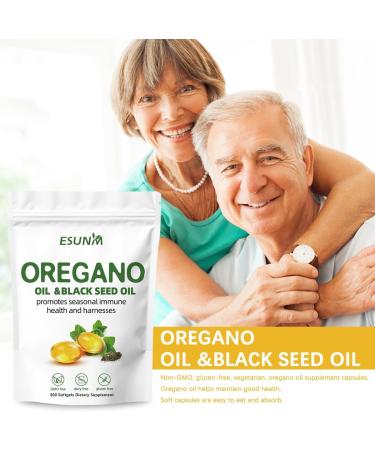 ESUNM Oregano Softgels Oregano Oil with Black Seed Oil Promotes Seasonal Immune Health and Harnesses Oregano Oil Supplement Capsules Non-GMO Gluten Free 300 Softgel Capsules Dietary Supplement - Buy Online on GoSupps.com