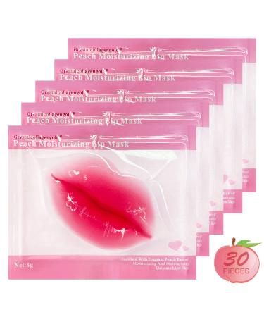 30 Pieces Collagen Crystal Pink Lip Care Gel Masks  Collagen Lip Pads Great Mask for Moisturizing  Remove Dead Skin  Anti Chapped & Anti-Aging and Plump Your Lips  Great Lip Care Products  30pcs Lip Mask