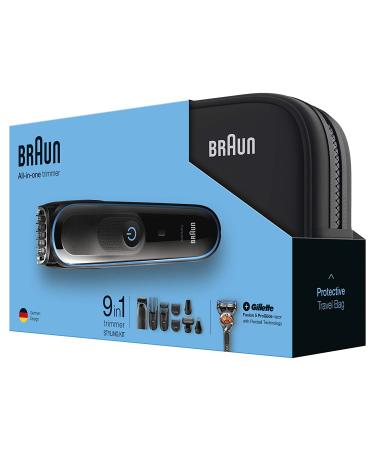 Braun MGK3980 9-in-1 Hair Clippers for Men - Beard, Ear & Nose Trimmer, Body Grooming Kit with Gillette ProGlide Razor - Cordless & Rechargeable - Black/Blue (9 Piece Set) - Buy Online on GoSupps.com