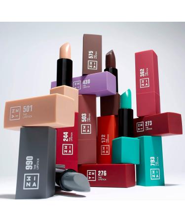 3INA Makeup Lipstick 990 - Gray with Vitamin E & Shea Butter - Long Lasting Matte Finish - Vegan & Cruelty Free - Buy Online on GoSupps.com
