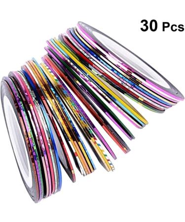 Nail Tape Flashing Tape 30 Colors Nail Striping Tape Line Multicolor Rolls Striping Tape Line Adhesive Sticker Decals DIY Nail Tip Applique Nail Art Decoration Nail Stickers Metal Tape - Buy Online on GoSupps.com