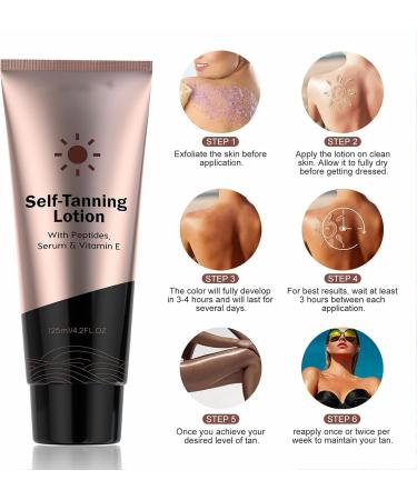125ml Moisturizing Self Tanning Cream Fast Self Tan Buildable Glow Medium to Dark Sunless Tanner Tanning Lotion Self Face Tanner for Deep Skin Tone - Buy Online on GoSupps.com