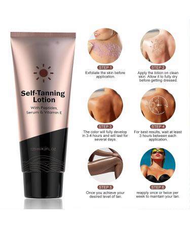 Premium Tanning Cream & Self Tanner - Sunless Lotion for Deep Skin Tone 125ml - Buy Online on GoSupps.com