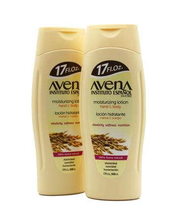 Avena Instituto Español Moisturizing Hand and Body Lotion, Helps Moisture Soften and Nourish your skin, 2-pack Of 17 FL Oz, 2 Bottles oatmeal 17 Fl Oz (Pack of 2)