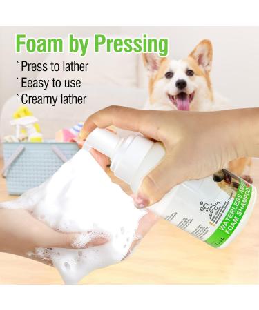 Dog Waterless Foaming Shampoo 3-in-1 Hypoallergenic Pet Shampoo for Dogs Cats Cleans Pet No Rinse Foam Dry Shampoo Conditions & Deodorizer Natural Red Pomegranate Flavour 300ml - Buy Online on GoSupps.com
