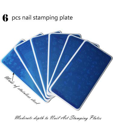 6-Piece Flower Leaf Nail Stamping Plates with Leopard Print & Holiday Designs - Nail Art Templates - Buy Online on GoSupps.com